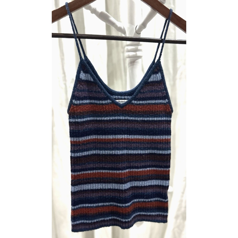 VTG American Eagle Knit Mini‎ Tank Top 90s Boho Hippie Y2K Indie Festival- Small